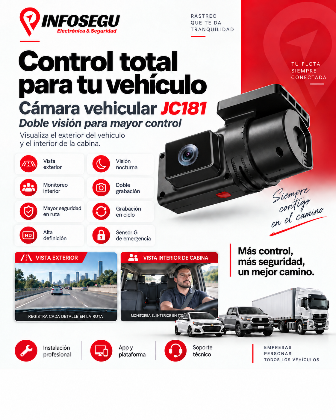 Cámara vehicular INFOSEGU JC181